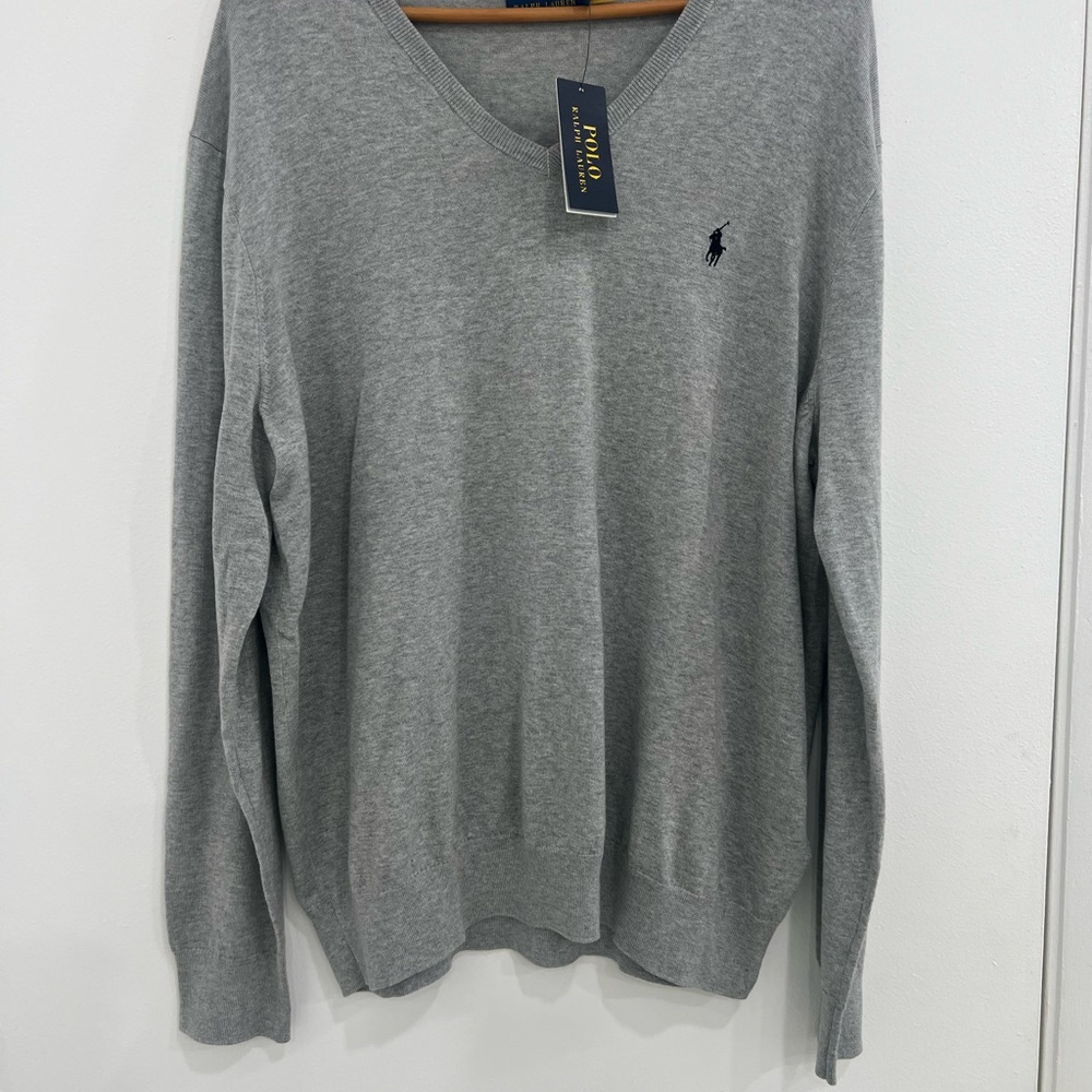 Polo by Ralph Lauren Men's V-Neck Gray Sweater